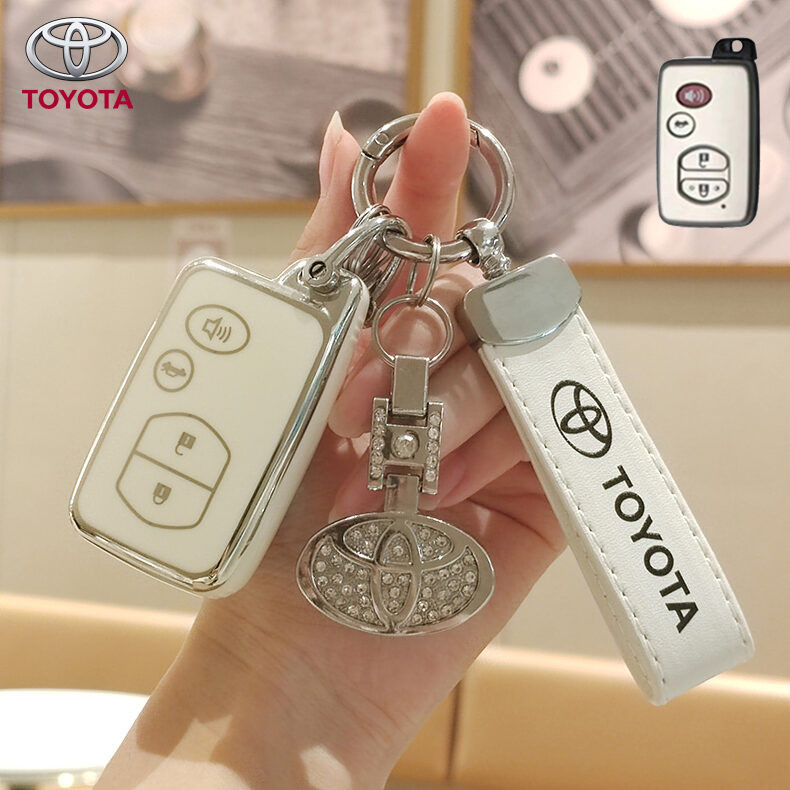 กระเป๋าใส่กุญแจรถยนต์ 4 ปุ่ม สำหรับ Toyota Prius Camry Crown กระเป๋ากุญแจรถยนต์ Land Cruiser Prado ก