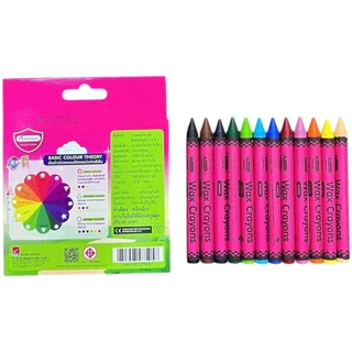 (ยกโหล 12 กล่อง) สีเทียน ขนาดจัมโบ้ ขนาดกลาง มาสเตอร์อาร์ต 12 สี