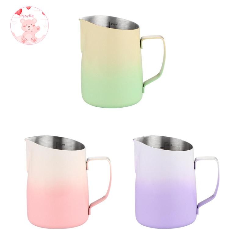[Whbadguy] เหยือกนม Frothing Pitcher เหยือกนม Frothing ทําความสะอาดง่าย 430ml เหยือกนึ่งเอสเปรสโซสําหรับห้องครัว Cappuccino Matcha Cafes