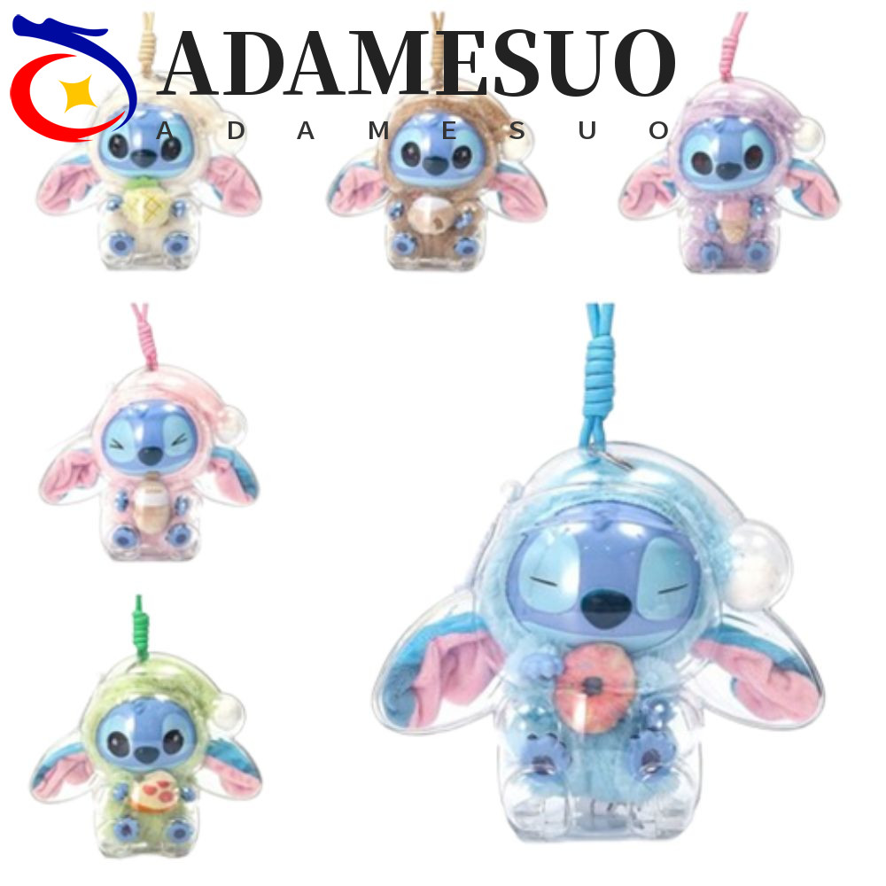 ADAMESUO Stitch เคสป้องกัน, Eat Something Before Sleep Serie กระเป๋าเก็บตุ๊กตาตะเข็บกันน้ํา, ทนทาน Anti-lost กันฝุ่นที่ถอดออกได้ Stitch ตุ๊กตา 3D กล่องแสดงรูป