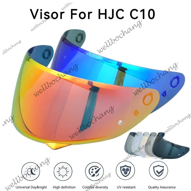 สําหรับ HJC C10 visor เปลี่ยนเลนส์หมวกกันน็อครถจักรยานยนต์ของ HJC C10 Anti-UV Anti-Scratch กันฝุ่น W