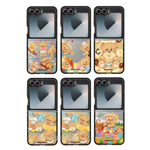 เคส z flip 6 เคส z flip 5 CASE Co-Branded Butter Bear Galaxy Z Flip6 เคสโทรศัพท์หน้าจอพับอะคริลิคพับ
