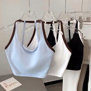 MAGIEYOGA(เบาะคงที่) Sports Halter Bra สายคล้องไหล่ปรับได้เสื้อกั๊กกีฬา Gym Pilates