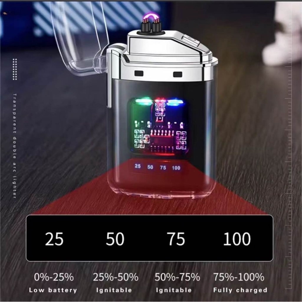ไฟแช็คไฟฟ้า ไฟแช็ค ไฟฉายแรงสูงในตัว ชาร์จ USB กันน้ำ กันลม ป้องกันการตกYype-C LEDจอแสดงผลแบตเตอรี่ - รูปที่ 5