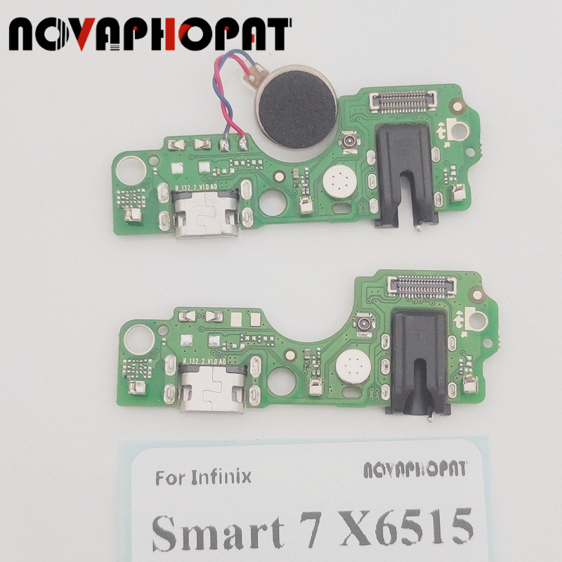 ยี่ห้อใหม่สําหรับ Infinix Smart 7 X6515 USB Dock Charger พอร์ตไมโครโฟน MIC ชาร์จหูฟังแจ็คปลั๊ก Vibrator