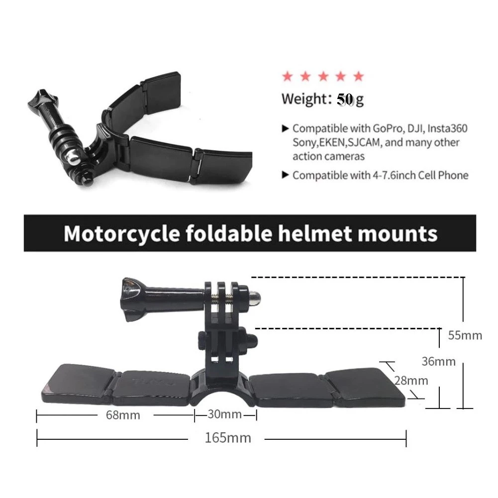 ที่ติดหมวกกันน๊อค+กาว 3M ติดหมวก สำหรับกล้อง Action Camera V Shape Helmet Chin Mount Holder for  Camera Accessories thumbnail 5