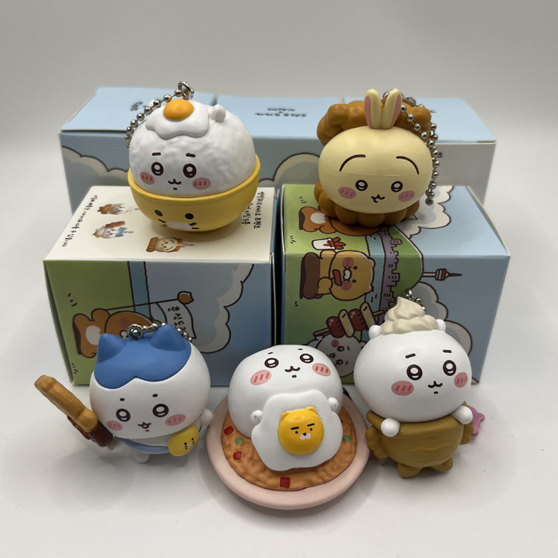 5 ชิ้น/เซ็ตน่ารัก Chiikawa Gudetamas โทรศัพท์มือถือจี้ตกแต่ง Hachiware Usagi Kawaii พวงกุญแจ PVC ตัวเลขการกระทําตุ๊กตาของเล่น