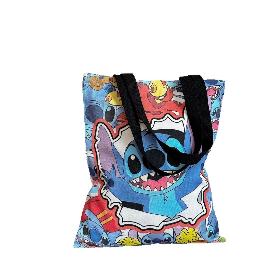 Lilo & Stitch กระเป๋าถือกระเป๋าสะพายผ้าใบ Crossbody Shopping Bag ความจุขนาดใหญ่ Lilo และ Stitch กระเป๋าเก็บนักเรียน ราคา ถูกที่สุด ดีลบีเคเค แกลเลอรีภาพที่ 5