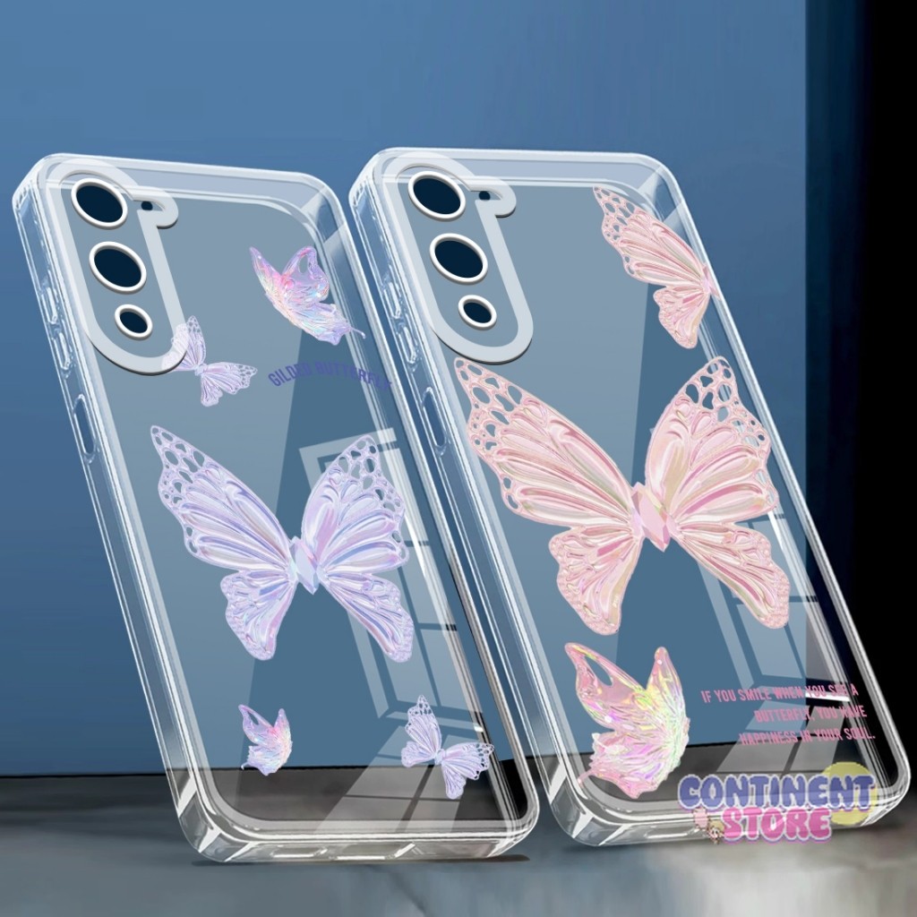 SoftCase ต่อเนื่อง Clear Ready สําหรับ Vivo Y04 Vivo Y29s Clear Casing BUTTERFLY PICTURE - BF14