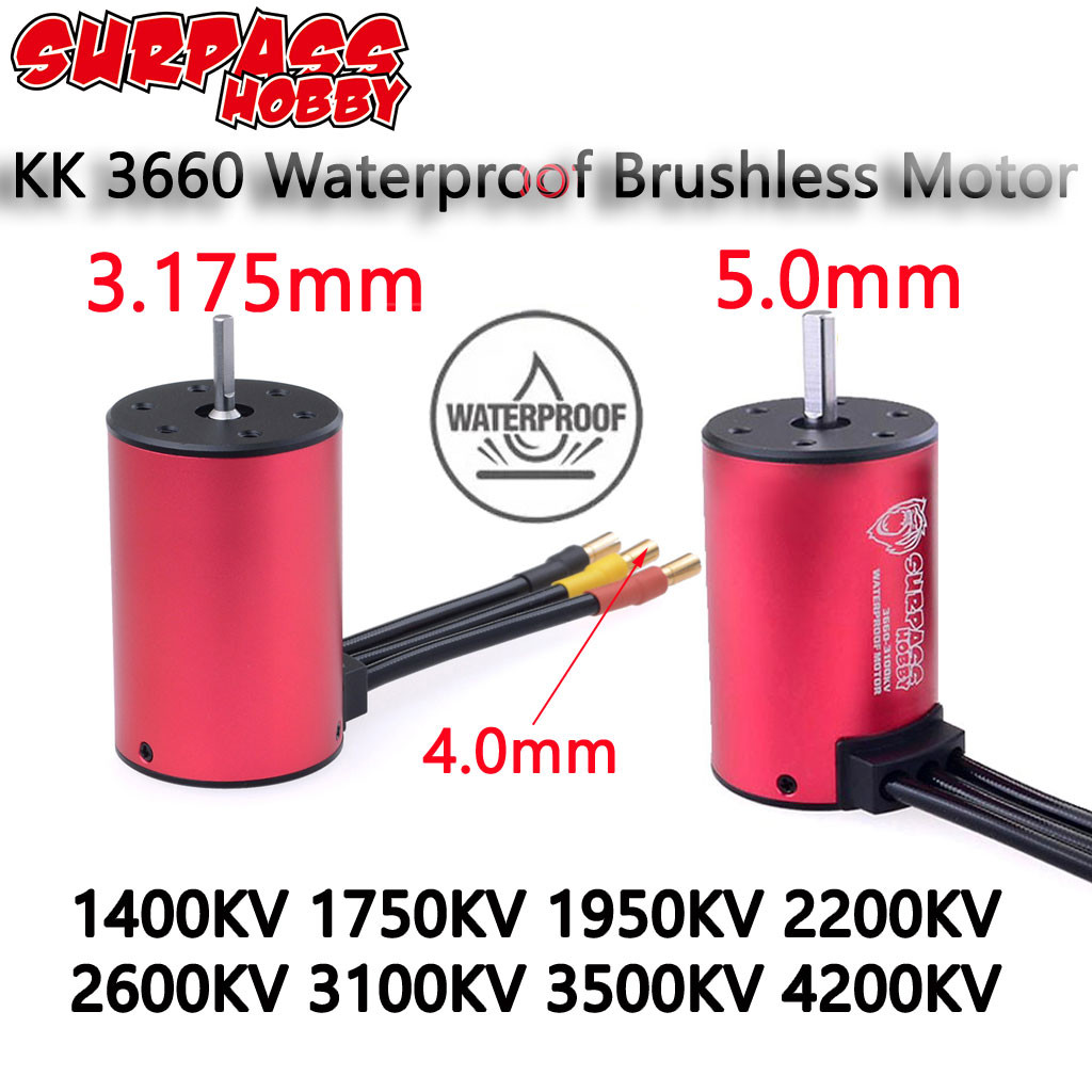 SurpassHobby KK 3660 มอเตอร์ไร้แปรงกันน้ํา 1750KV 2600KV 3500KV 4200KV สําหรับ 1/8 1/10 2/3S RC รถ Drift Racing Off-Road รถบรรทุก