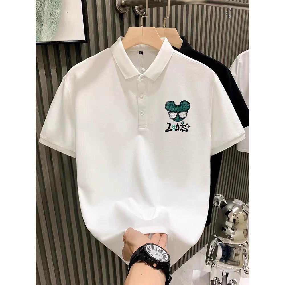 Sea.Tee[COD] เสื้อ polo เสื้อผู้ชาย แฟชั่น เสื้อวินเทจ เสื้อคอปก แขนสั้น เสื้อโปรโล LUIS BEAR เสื้อระบา ใส่สบายขาว 2025