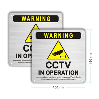 ป้ายกล้องวงจรปิด cctv ป้ายเตือน แบบโลหะ สติ๊กเกอร์มีกาวในตัว ภาพสวยคมชัด