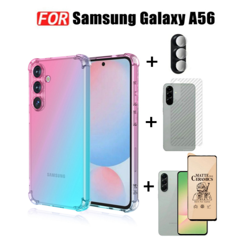 Samsung Galaxy A56 เคสโทรศัพท์กันกระแทกสําหรับ SamsungA26 A36 A16 A06 ฟิล์มเซรามิคฟิล์มกันรอยหน้าจอ 