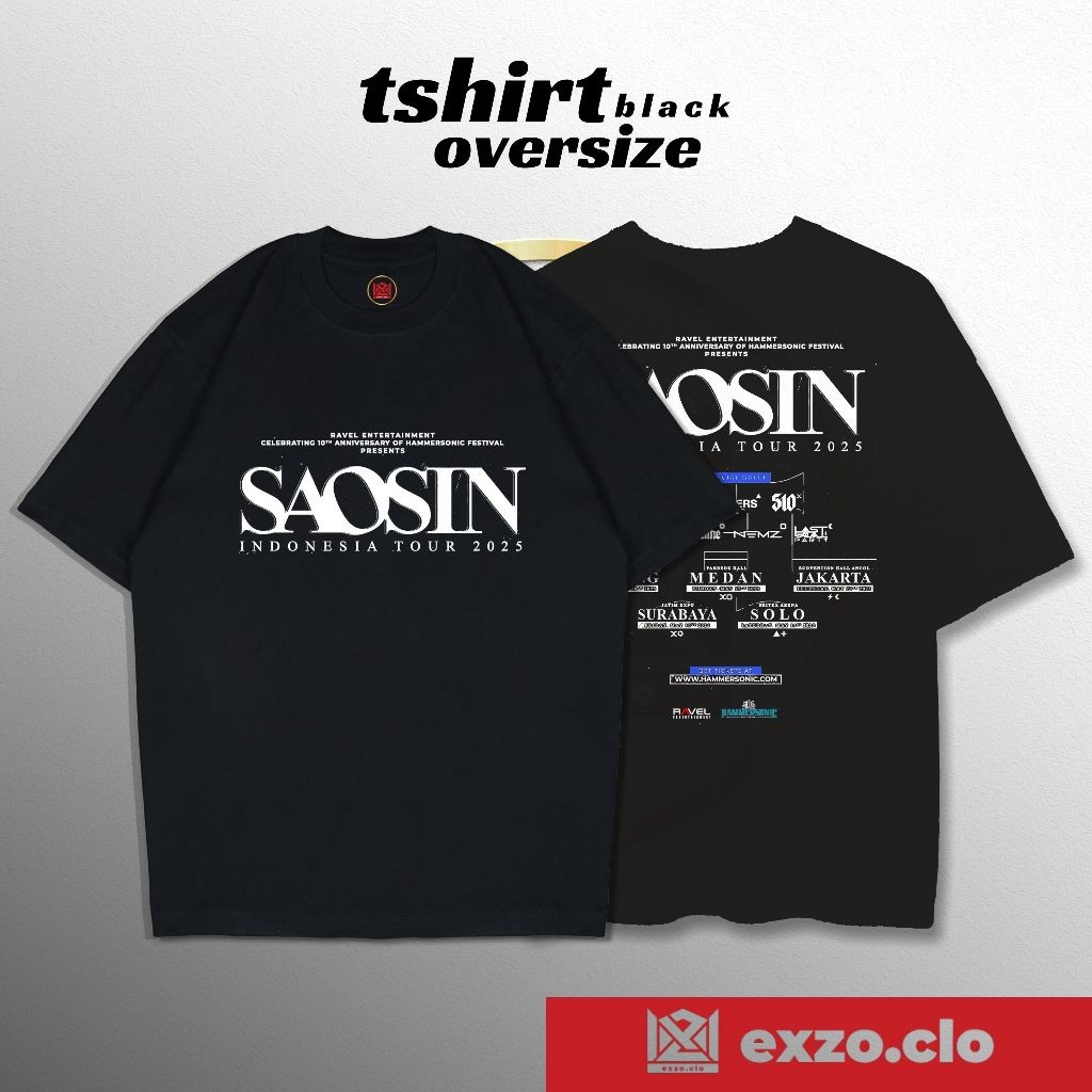 EXZO TOUR SAOSIN TOUR 2025 ผ้าฝ้ายหวี 24s เสื้อยืด SAOSIN