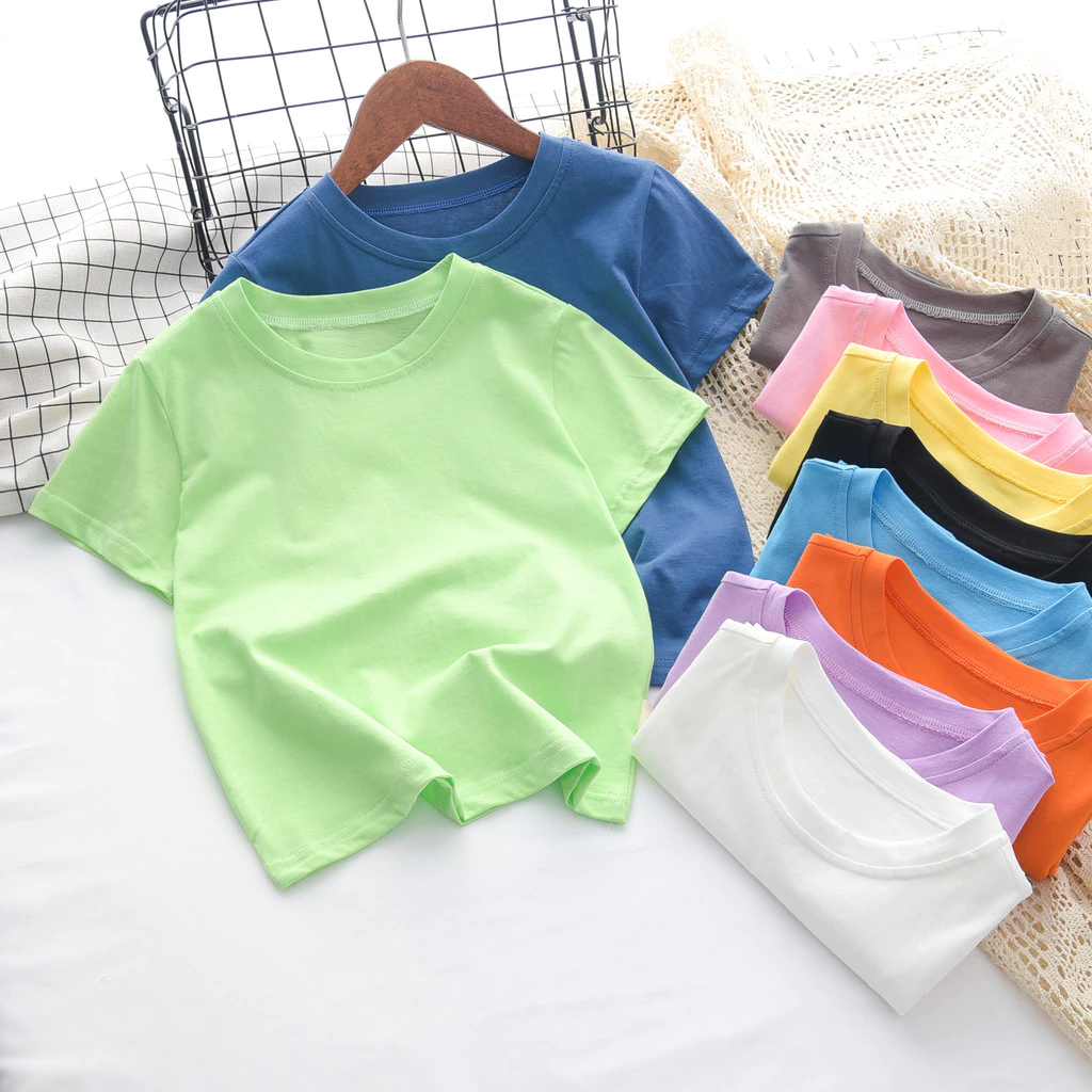 【จัดส่งภายใน 24 ชั่วโมง】เสื้อยืดแขนสั้นเด็ก หลายสีให้เลือก คอกลม สีสดใส ผ้านุ่มๆ ใส่สบาย ใส่ได้ทั้งเด็กชายหญิง thumbnail 9