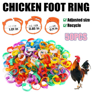 10/50Pcs Chicken Foot Ring Inner Diameter 2cm to 2.4cm Retractable Poultry Foot Ring for Duck Chicken