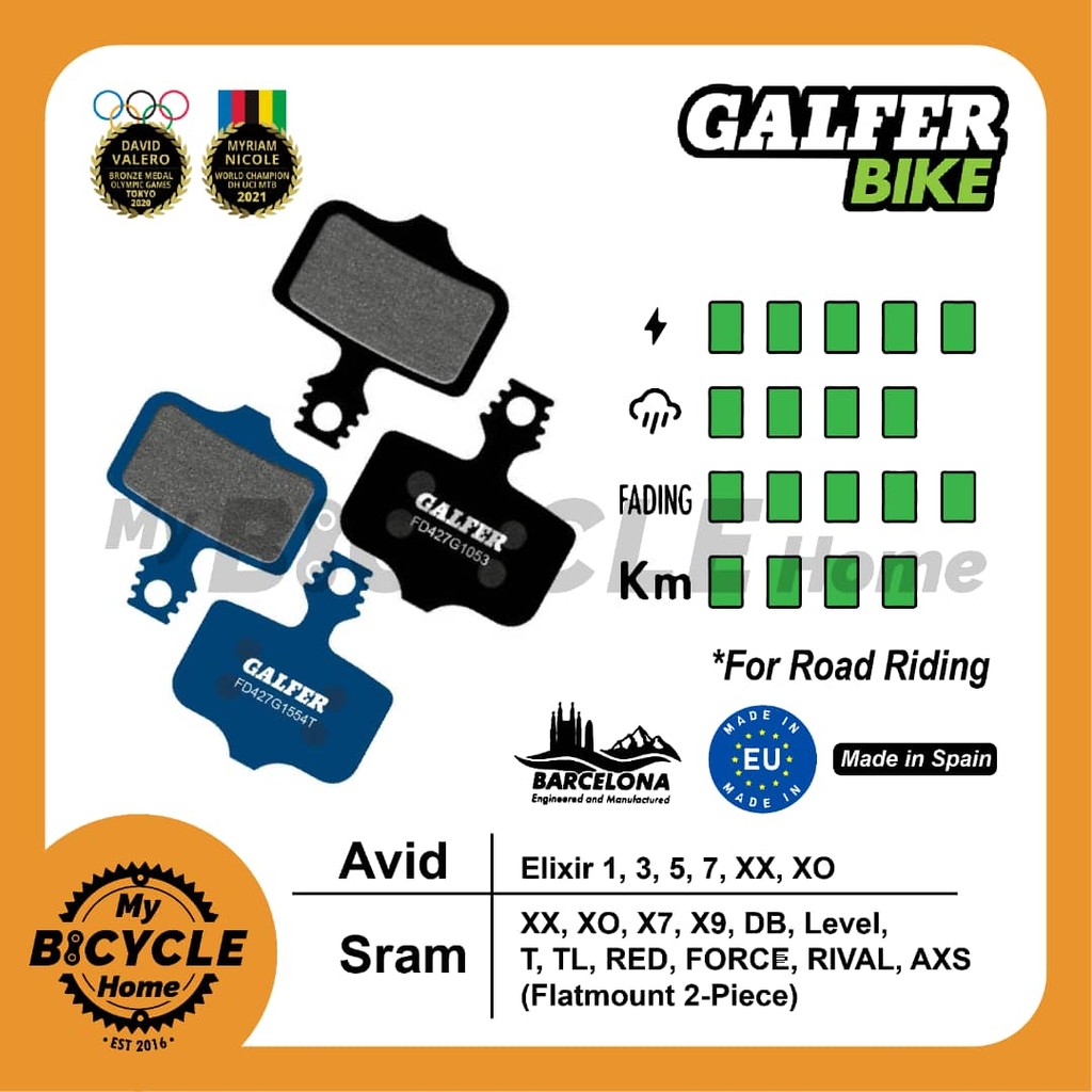 GALLER BIKE ผ้าเบรกจักรยาน AVID ELIXIR / SRAM XX / SRAM RED FORCE RIVAL AXS