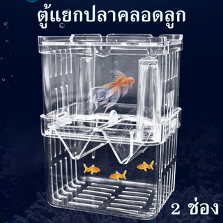 ตู้แยกปลาคลอดลูก 2ช่อง เพาะพันธุ์ปลา กล่องคลอดปลา แยกปลา
