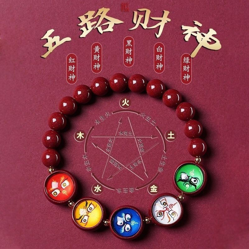 T Tangka Earth Water Fire God of Wealth ผู้ชายผู้หญิงของขวัญสองด้านอุปกรณ์วันหยุดทิเบต Cinnabar 13 F