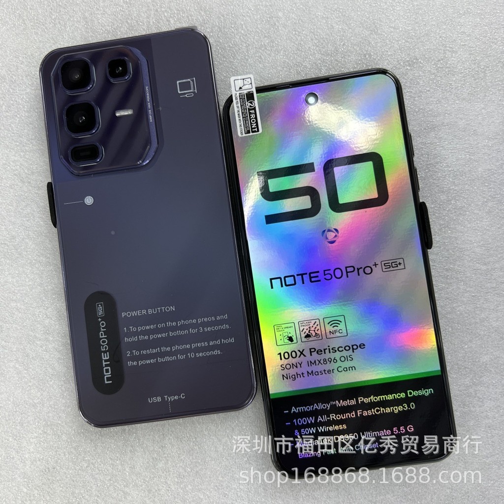 สมาร์ทโฟน Note50 Pro+6.6 นิ้วโทรศัพท์สื่อสาร 16+256GB สมาร์ทโฟน HD Android 5G