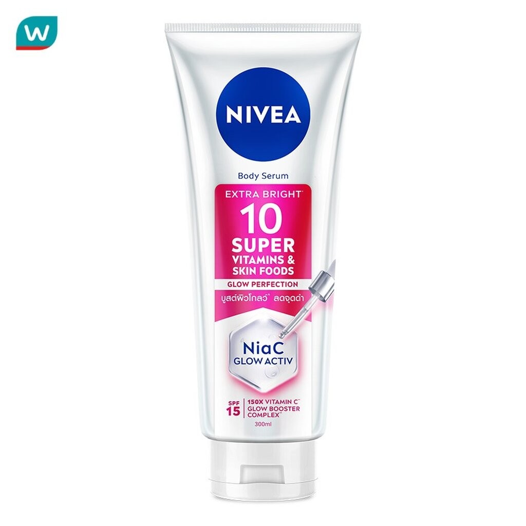 Nivea นีเวีย เอ็กซ์ตร้า ไบร์ท 10 ซูเปอร์ วิตามิน สกิน ฟู้ด โกลว์ เพอร์เฟคชั่น SPF15 300 มล.
