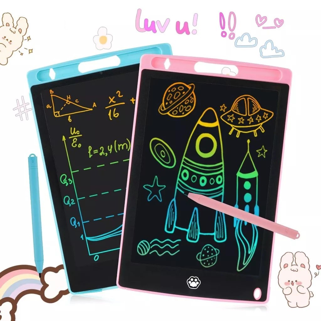 (ปากกาฟรี) กระดานเขียน กระดานลบได้ LCD Writing Tablet กระดานวาดรูป จอเป็นสี กระดาน ขนาด 8.5 หรือ 12 /16นิ้ว ไอแพดของเล่น