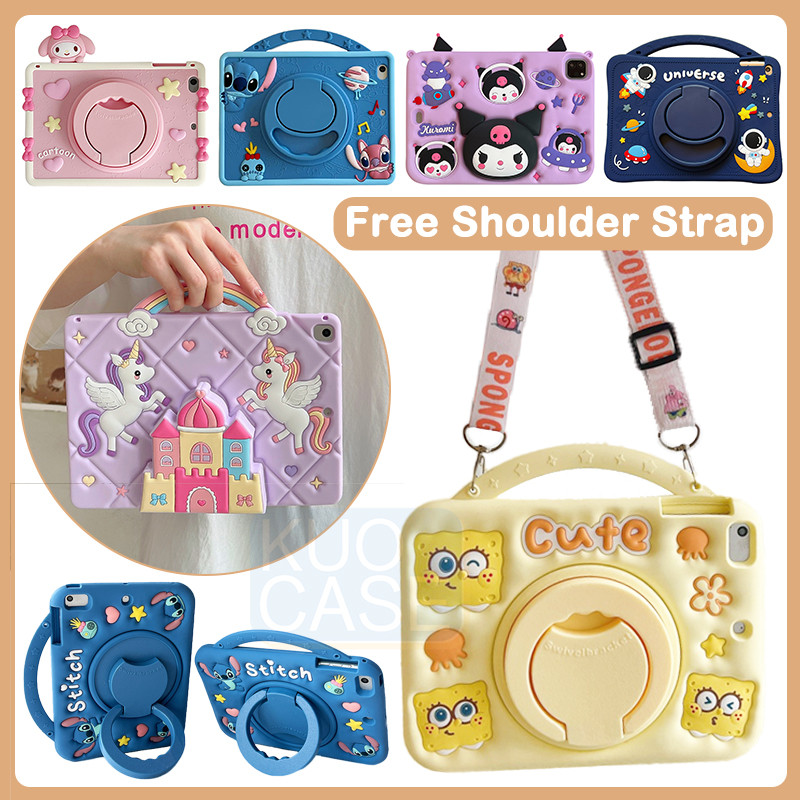 สําหรับ iPad 7th 8th 9th Gen 10.2 2019 2020 2021 iPad 11 A16 iPad 10th Gen 10.9 ซิลิโคน 360° เคสขาตั