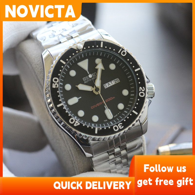 Seiko 5 SKX007 Men Quartz Watch Double Calendar Second Running Watch