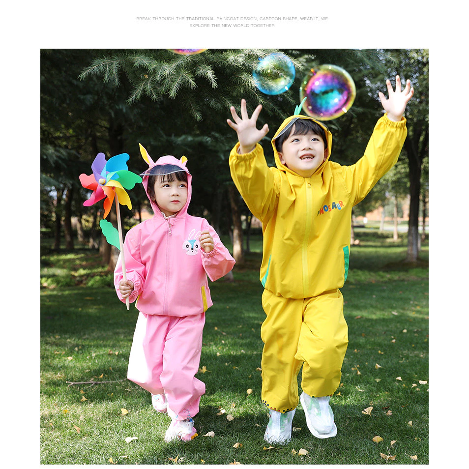 ชุดเสื้อกันฝนเด็กอนุบาล 3-8 ปี ผ้าฝ้าย thumbnail 6