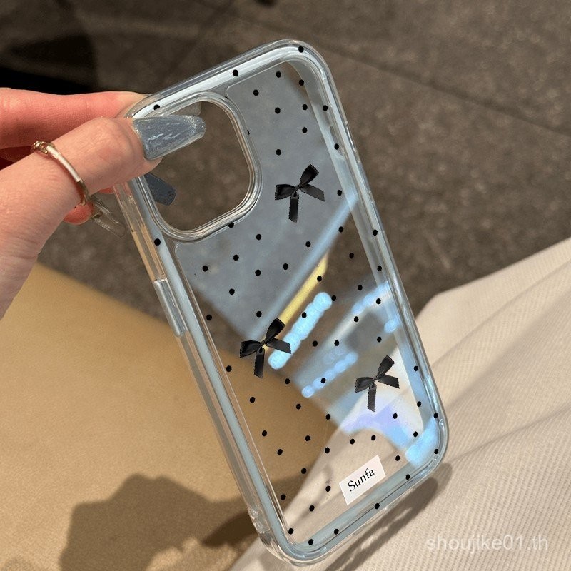 เคสโทรศัพท์ลายจุดสองสีแบบมีอากาศสำหรับ iPhone 16 15 12 13 14 11 14PRO 15PRO 11PROMAX 16PROMAX 7PLUS/