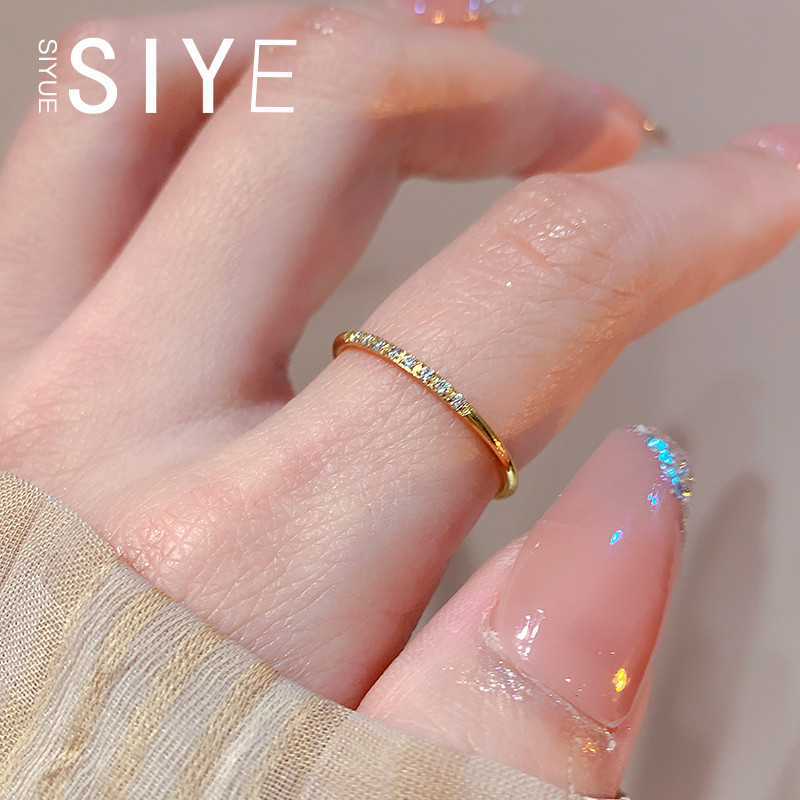 ใหม่ Ultra-Thin Titanium Steel Zircon สタイル แหวนผู้หญิง High-End วันวาเลนไทน์ของขวัญขายส่ง - รูปที่ 6