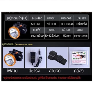 🔥QA🔥ซื้อ 1 ฟรี 1 ไฟฉายคาดหัว ไฟคาดหัว ชาร์จไฟได้ แสงไฟขาว ไฟฉายLED ใช้งานง่าย ไฟกรีดยาง ไฟส่องกบ ไฟส่องปลา หัวไฟฉาย