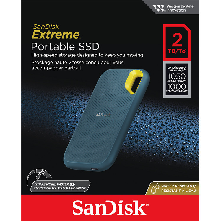 SANDISK Extreme external SSD 2TB (1050MB) Monterey TypeC USB3.2 Gen2 Portable SSD SDSSDE61-2T00-G25M