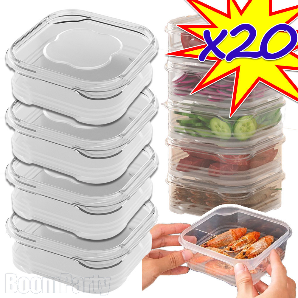 5/10/20PCS ครัวผักข้าวผลไม้คอนเทนเนอร์ – ตู้เย็นเนื้อแช่แข็ง Crisper – อาหารปิดผนึกโปร่งใสสด-เก็บกล่อง – โปรปัง