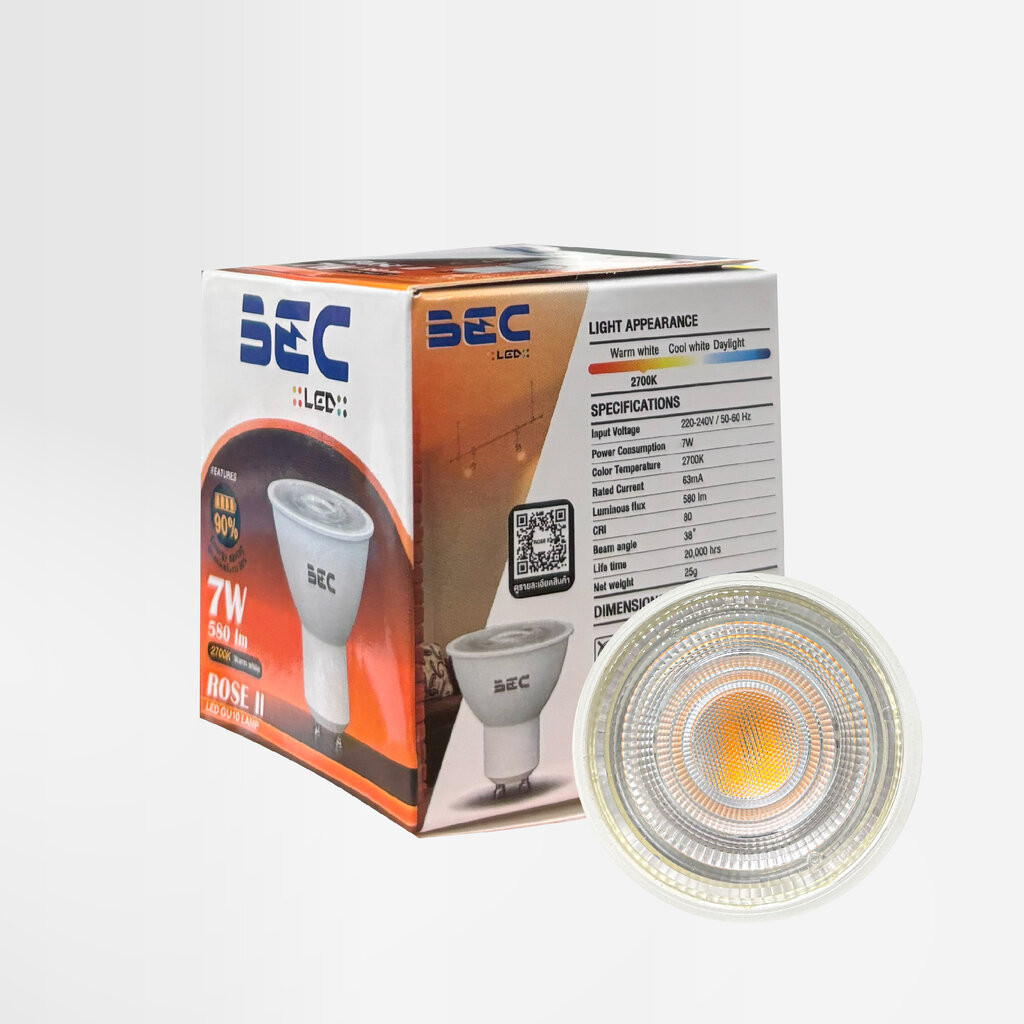 BEC หลอด LED รุ่น GU10 ROSE II 7W WW2700K 220V