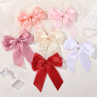 1 PC Cheer Up Bowknot กิ๊บติดผมสําหรับสาวสีทึบริบบิ้น Bows Hairpins Hairgripe เด็ก Boutique อุปกรณ์เสริมผมขายส่ง