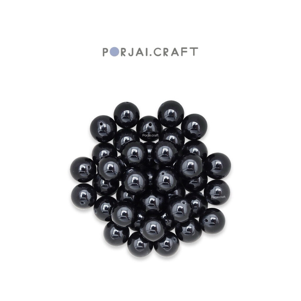 Black Tourmaline Beads ลูกปัดทัวร์มาลีนสีดำ