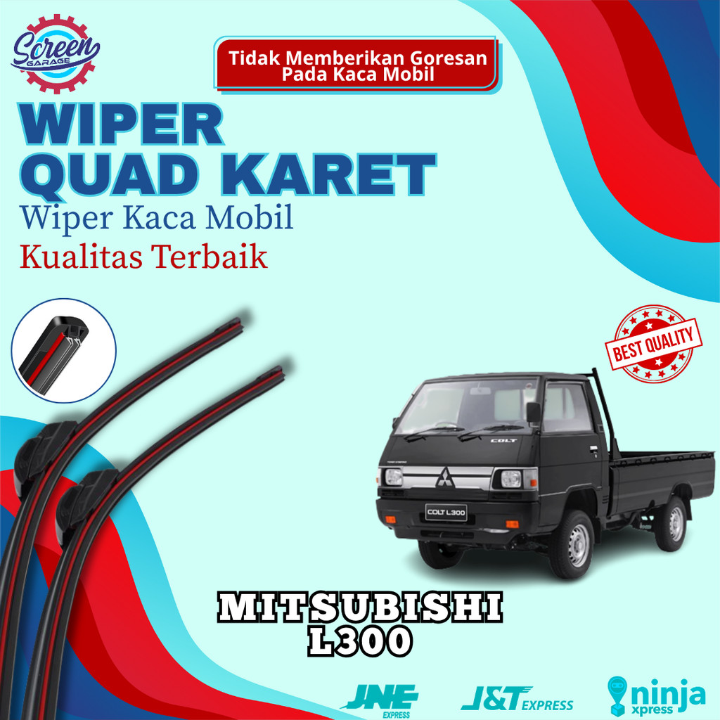 Mitsubishi L300 Pickup Frameless Quad Blade ที่ปัดน้ําฝนยาง 4 ชั้น 1 ชุดซ้ายขวา