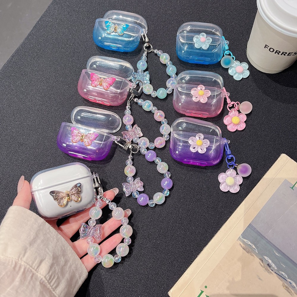 เกาหลี 3D ดอกไม้สําหรับ OPPO Enco Buds 3Pro Air 4i 2i 3i Enco 4 Pro สีชมพูลูกไม้หูฟังปลอก OPPO Enco 