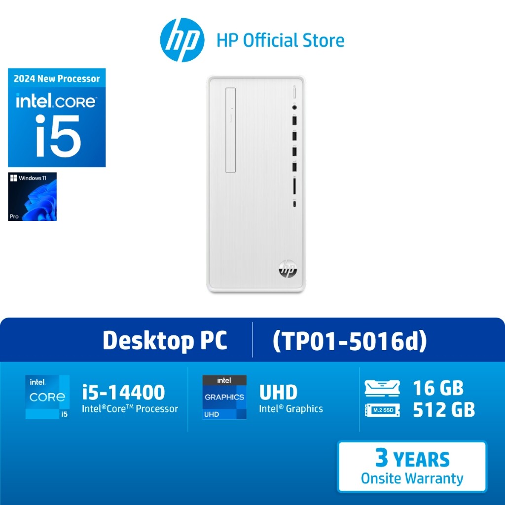 HP Pavilion Desktop TP01-5016d i5-14400/ Intel® UHD/ 16GB/ 512GB /Win11 /3Yrs