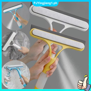 3-in-1 Glass Scraper Window Scraper Bathroom Wall Mirror Cleaning Wiper Hand-held Spray Window Wiper with Nozzle Home Cleaning Tool