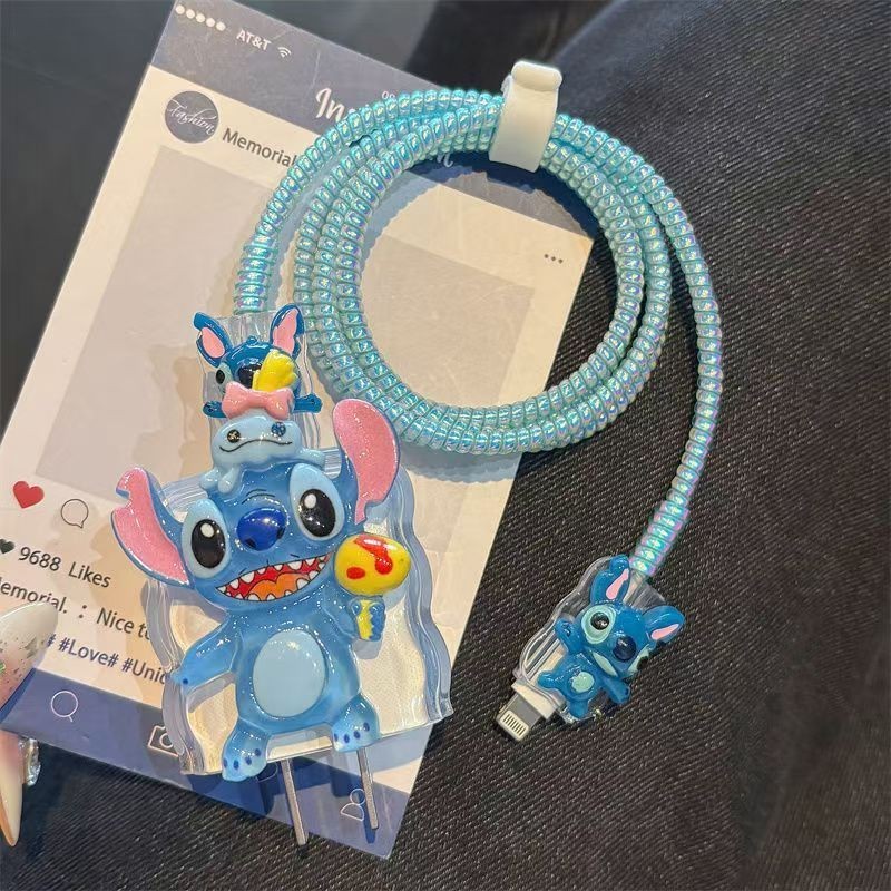 น่ารัก Stitch Charger Protector สําหรับ VIVO 33W 66W80W90W V9082L0A1 สําหรับ V50 5g V40 lite X100 X200 Pro S17e S16 Pro ปกอ่อน