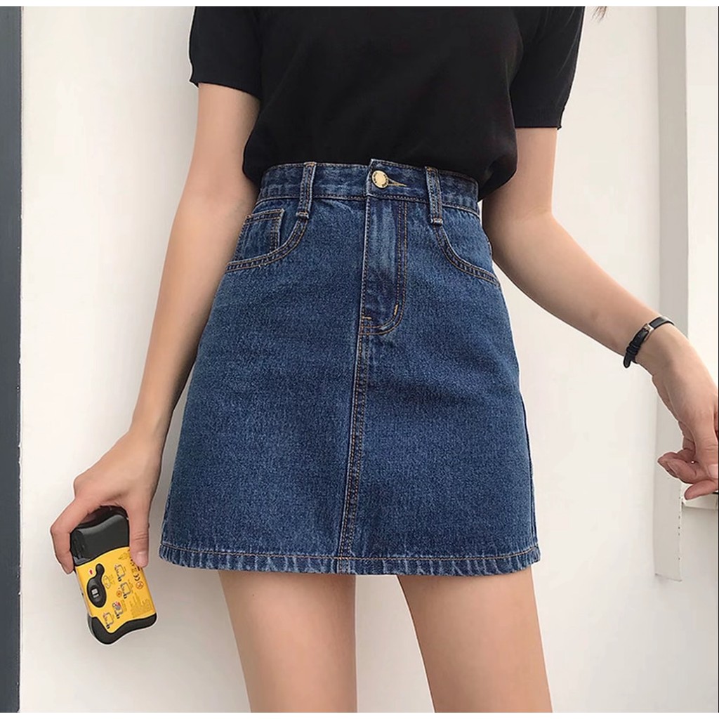 👖Alva👖พร้อมส่ง🚚 กระโปรงยีนส์ กระโปรงเอวสูงวัยรุ่น ยีนส์ทรงเอ สไตล์เกาหลี 💙💜 #2040