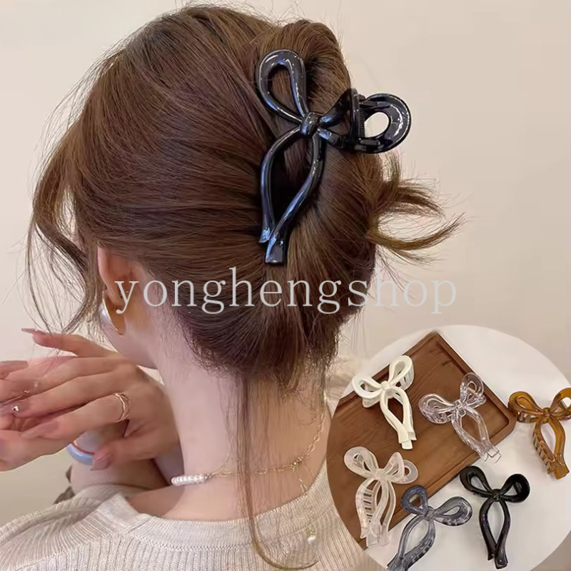 แฟชั่น Ins สไตล์ Jelly สี Bowknot กิ๊บติดผม Shark Hairpins ผู้ถือหางม้า Claw หญิง Barrettes