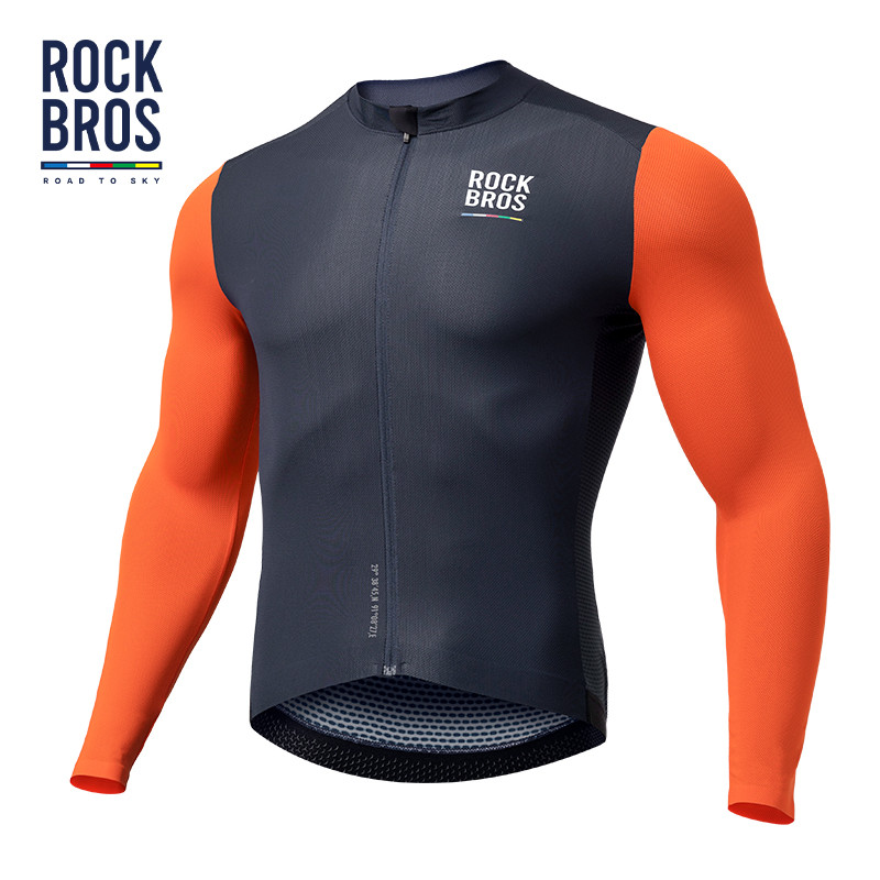 ROCKBROS ROAD TO SKY เสื้อเจอร์ซีย์นักปั่นแขนยาวมืออาชีพComfort เสื้อยืดหยุ่นสูงสำหรับผู้ชายเสื้อผ้าขี่จักรยาน