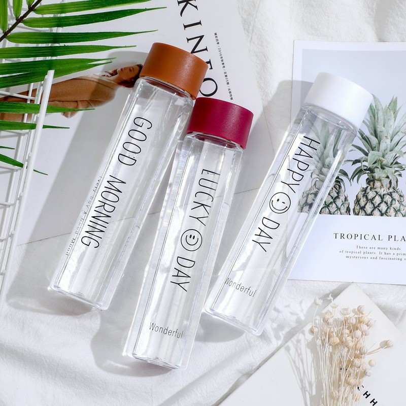 🔥SO HOT🔥  ขวดแก้วใส่น้ำดื่มพกพา กระบอกใส่น้ำ 350 ml มีสายคล้องมือ พกพาสะดวก สุขภาพดี Portable glass