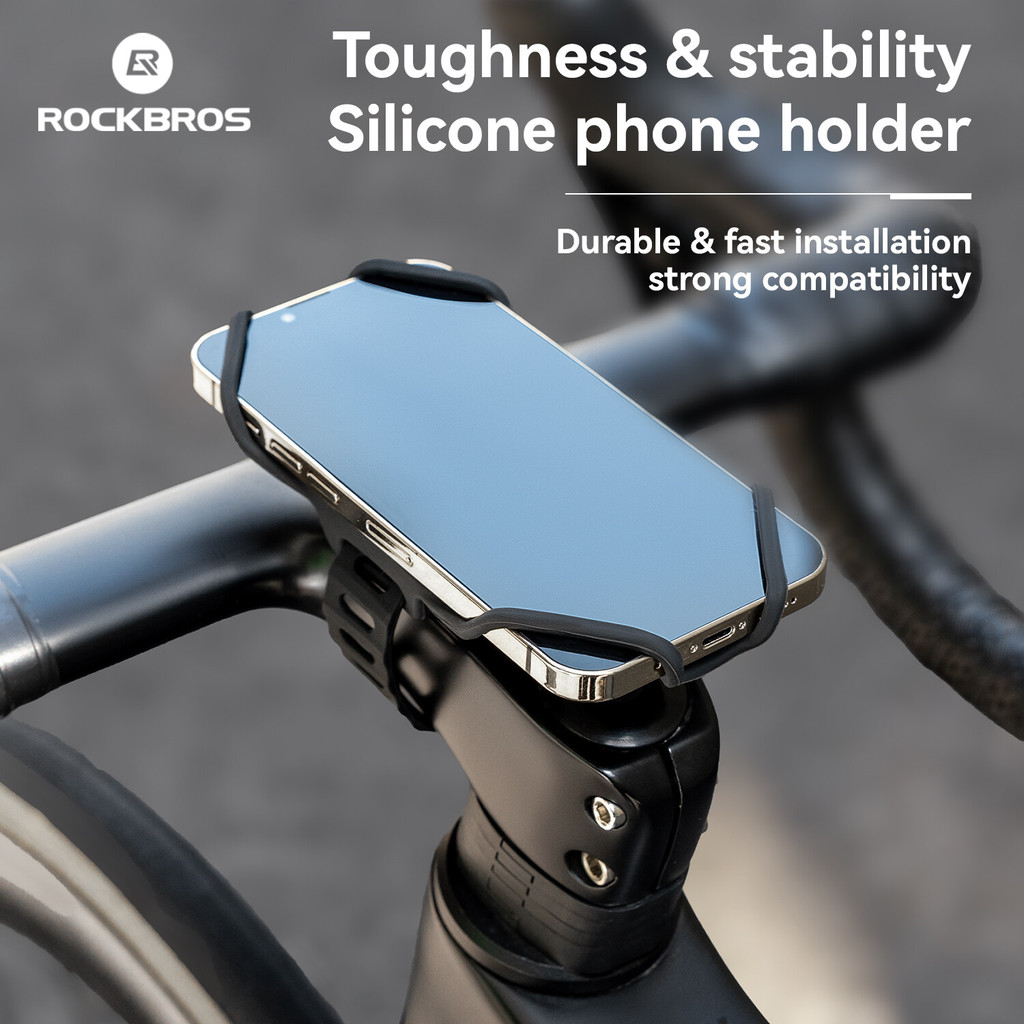 ROCKBROS ที่วางโทรศัพท์ 4.5-7 นิ้ว Shock-Absorbing Anti-Slip ทนทานผู้ถือโทรศัพท์มือถือ Fast-ติดตั้ง Quick Release แบบพกพาจักรยานเสือหมอบ MTB อุปกรณ์เสริม