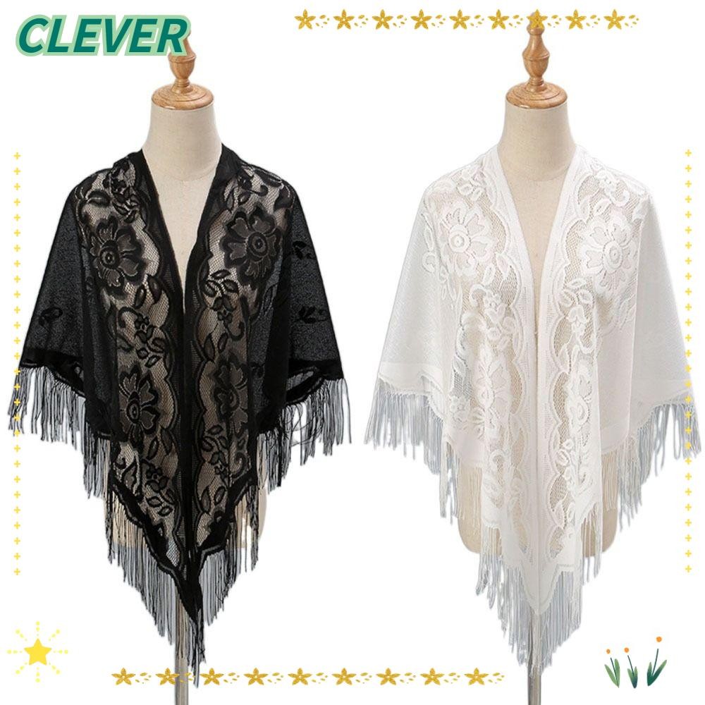 CLEVER ผู้หญิงผ้าคลุมไหล่เสื้อคลุมห่อผ้าคลุมไหล่ Tulle คอสเพลย์งานแต่งงานเจ้าสาวผ้าคลุมไหล่