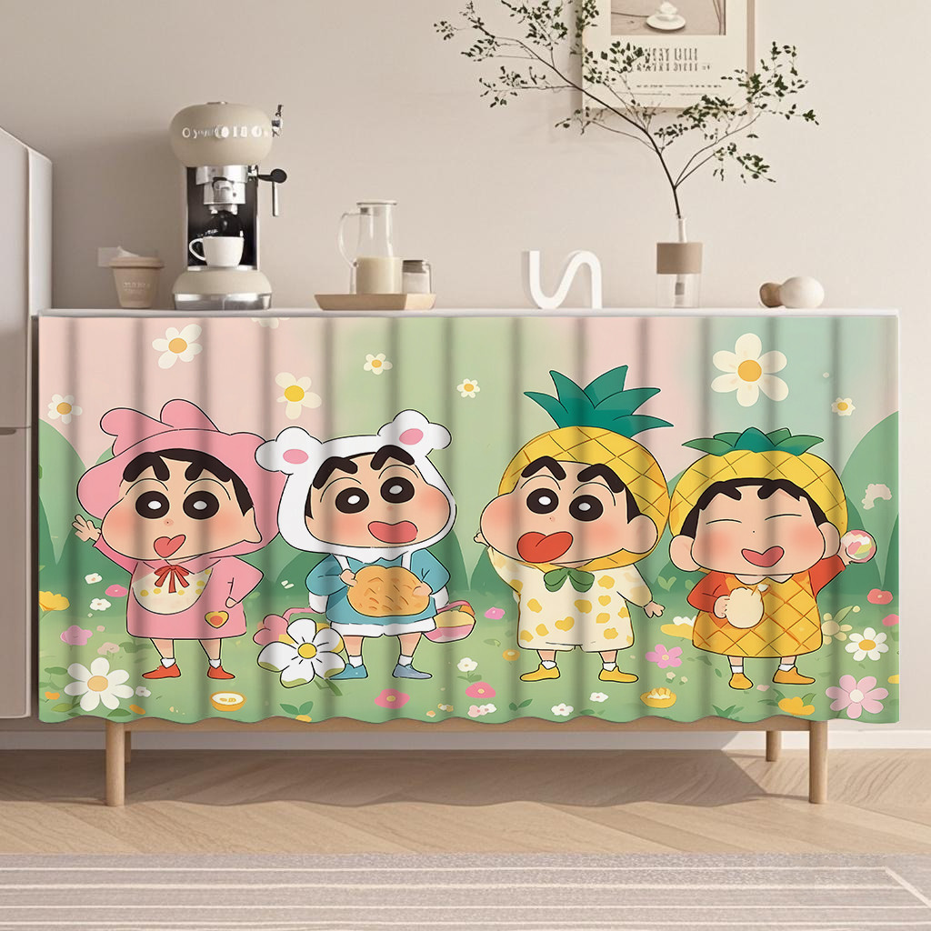 ผ้าม่านตู้ลายเครยอนชินจัง-ปรับขนาดได้, Pocket Rod & Magic Tape Design,ผ้านุ่มหนาที่มีรูปแบบที่ทนต่อการซีดจางที่เปล่งประกาย