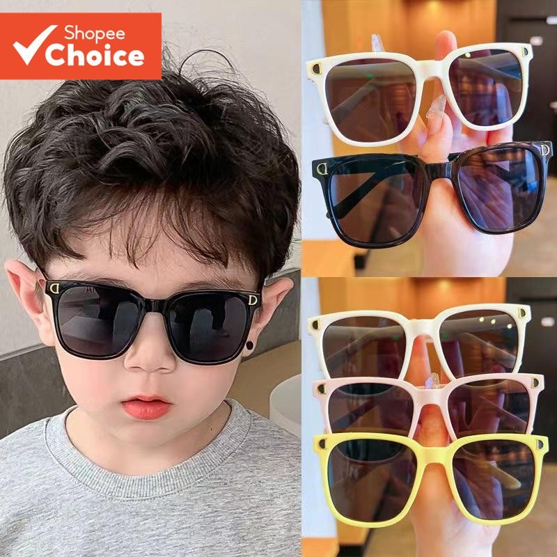 D-Letter Square แว่นตากันแดดสําหรับเด็ก UV400 Protection baby shades สําหรับ Boys & Girls Summer Outdoor แว่นตา